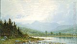 William Trost Richards Canvas Paintings - Sunset on Mount Chocorua, New Hampshire